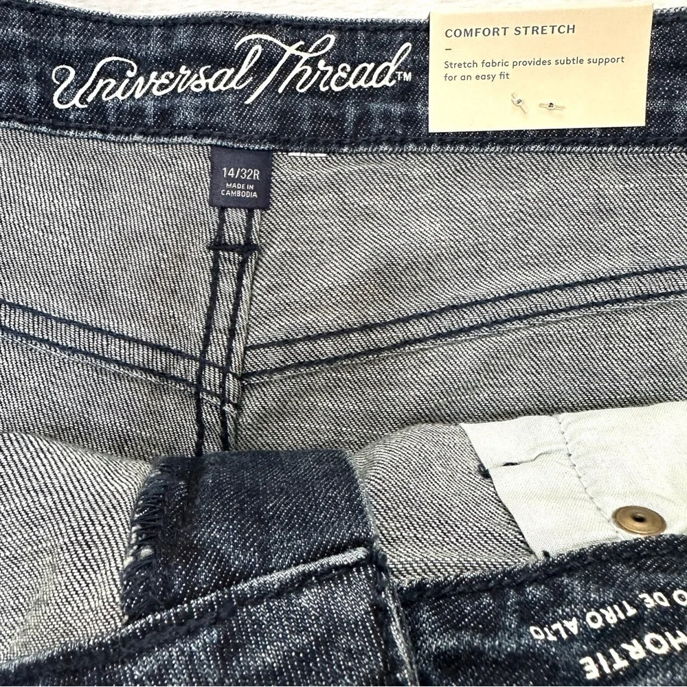 Universal Thread High Rise Dark Blue Denim Shorts Size 14/32 NWT